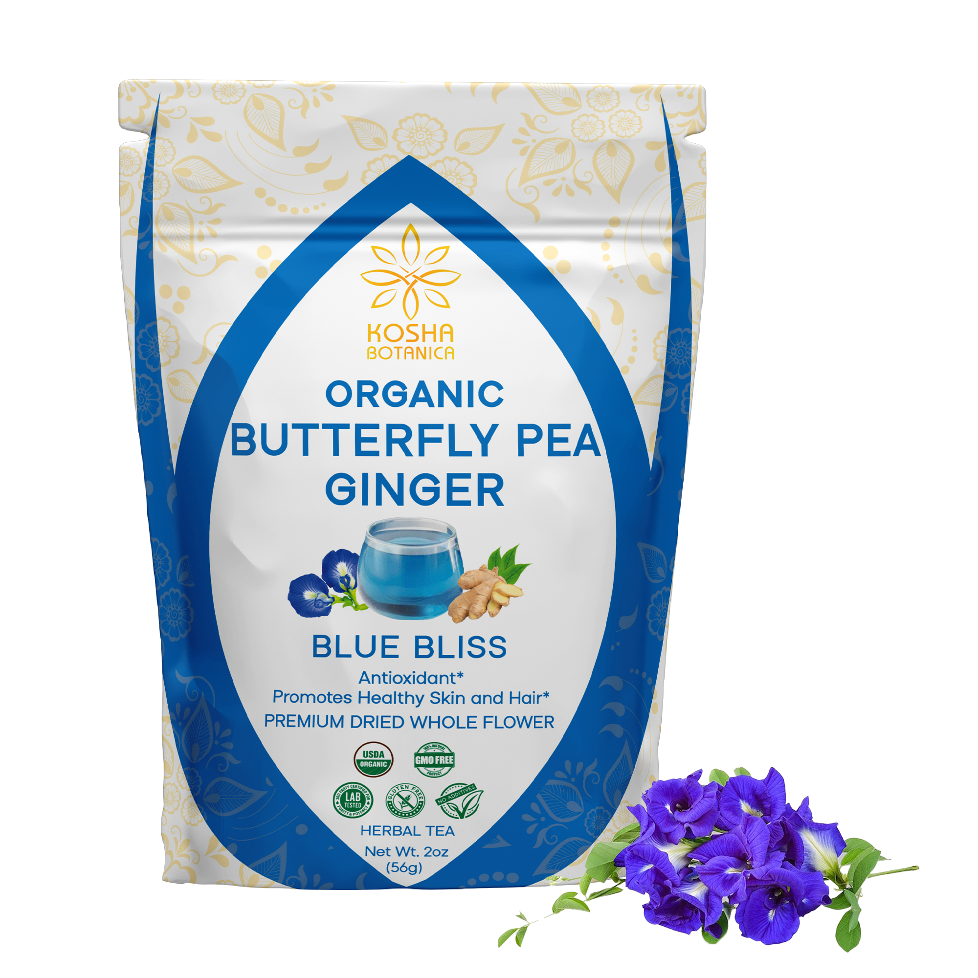 Organic Butterfly Pea Flower & Ginger